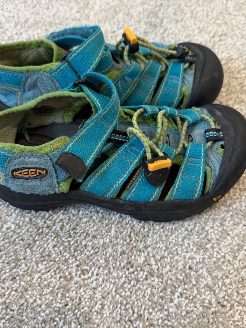KEEN Newport H2 Kids Waterproof Sport Sandals Blue Green US 13